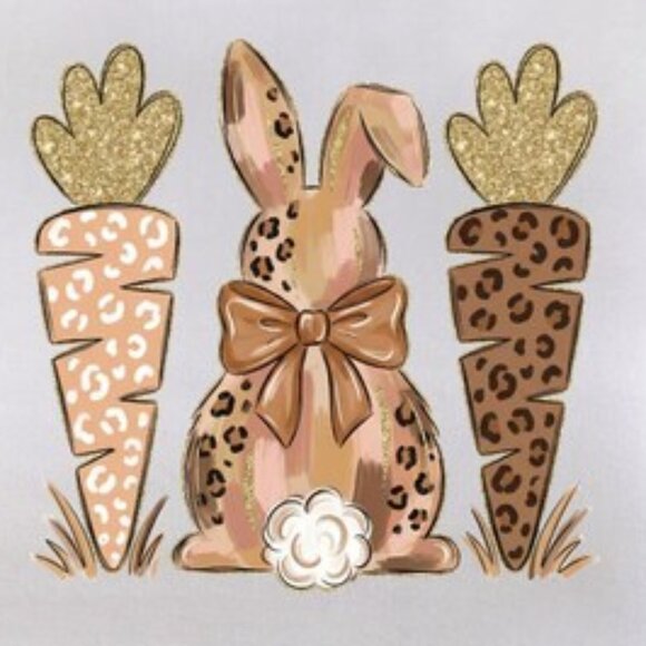 Leopard Print Easter Bunny Shirt - Trendy Easter Day Tee - Picture 2 of 3